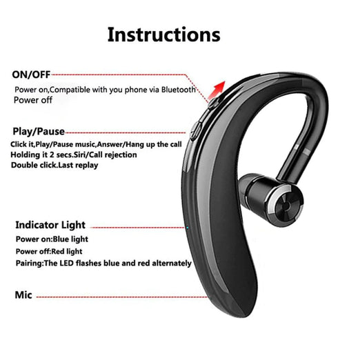 Casca handsfree S109 Bluetooth, Business design, Negru